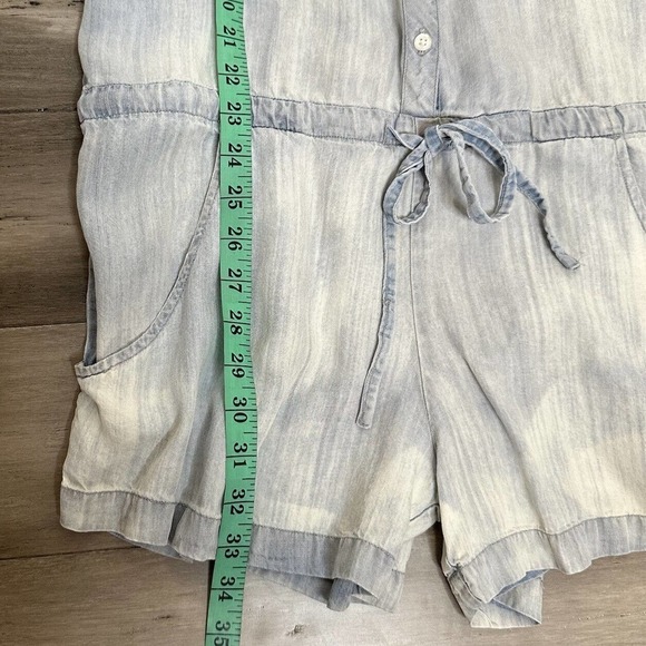 Rails Fiona Chambray Sleeveless Shorts Romper Women's Blue Size M - Picture 8 of 9